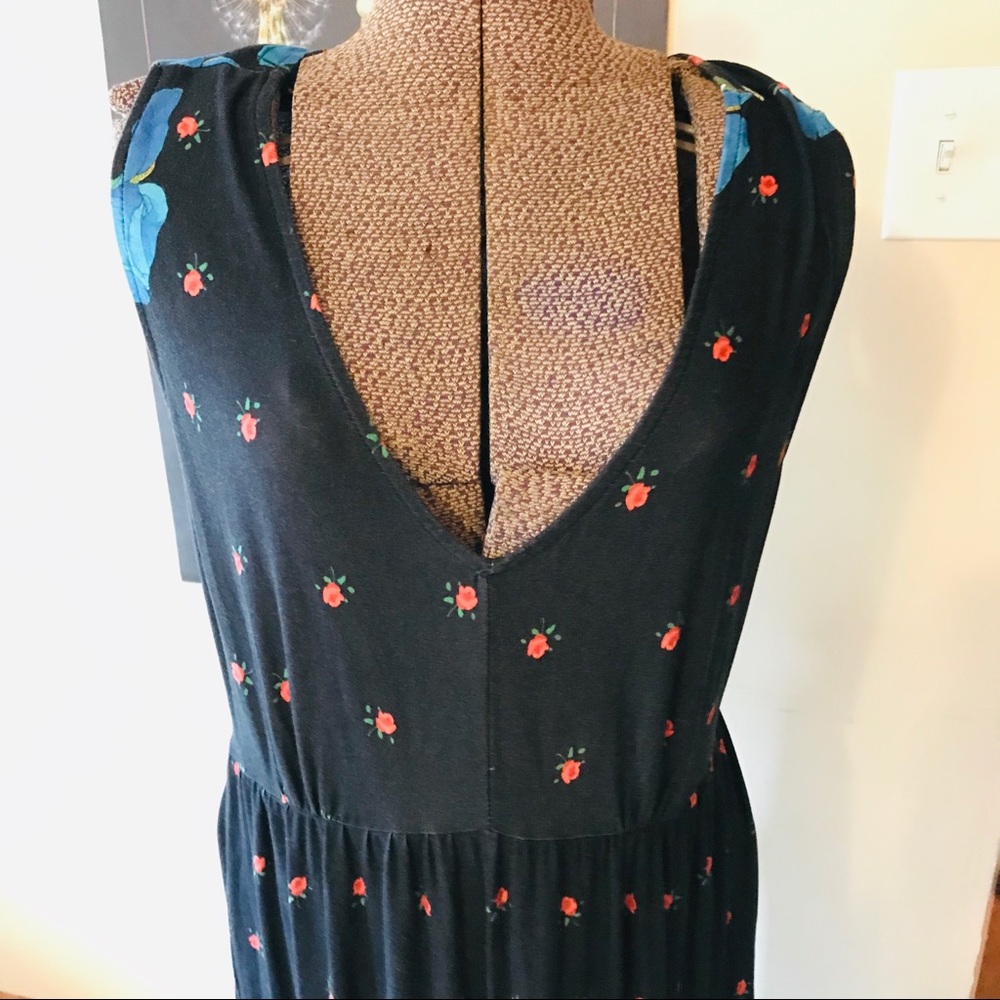 Maxi Floral Jersey Maternity Dress w/ back detail - Picture 5 of 5